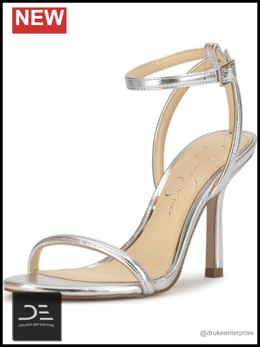 Faux Leather Stiletto Heel Ankle Strap Sandals Open Toe Buckle Formal